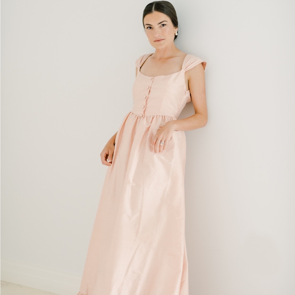 Custom Markarian Pink Silk Dupioni Gown